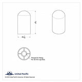 33 MM By 3 - 3/4 Inch Chrome Plastic Dome Thread On Nut Covers