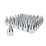 60 Pack 33 MM By 4 - 1/8 Inch Chrome Plastic Spike Push On Nut Covers