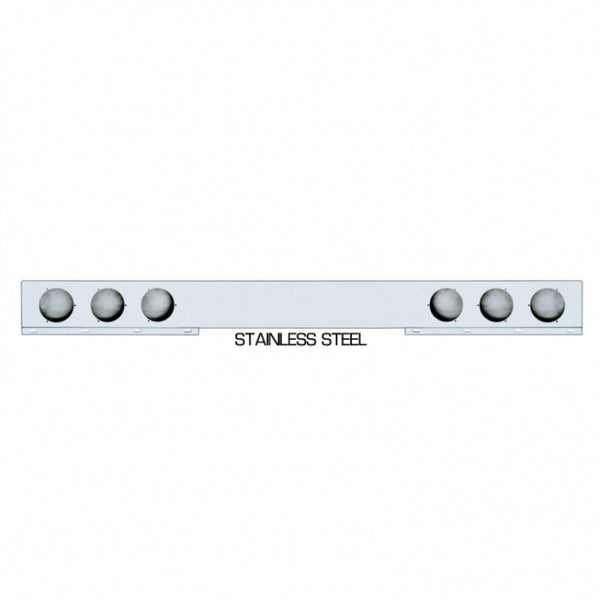 Stainless 1 Piece Rear Light Bar W/ Six 4" Light Cutouts