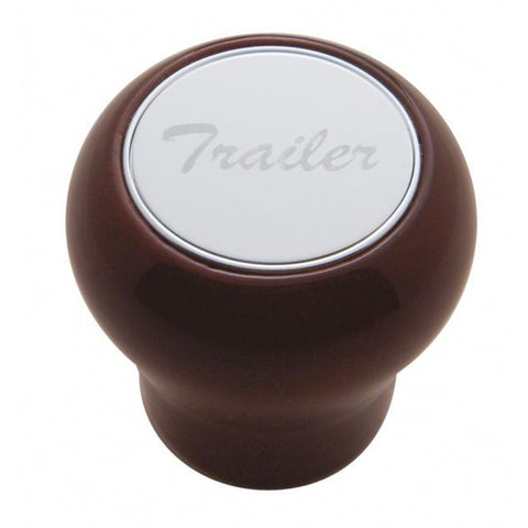 Wood Air Valve Knob - Stainless Steel "Trailer" Plaque