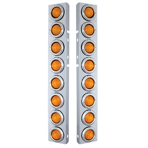 Peterbilt Front Air Cleaner Kit With Sixteen 2 Inch Flat Lights And Bezels