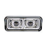 Universal LED Chrome Projection Headlight with LED Turn Signal &  Position Light Bar