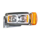 Universal LED Chrome Projection Headlight with LED Turn Signal &  Position Light Bar