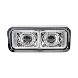Universal LED Chrome Projection Headlight with LED Turn Signal &  Position Light Bar