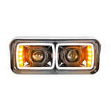 Universal LED Black Projection Headlight with LED Turn Signal &  Position Light Bar