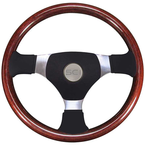 Overland 16 Inch Mahogany/Black Leather Rim w/ Sport 3 Pad