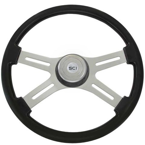Steering Wheel Classic 4 Spoke 16 Inch Black