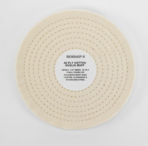 40 Ply White Cotton Muslin Buffing Wheel