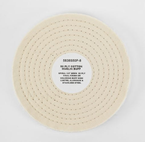 50 Ply White Cotton Muslin Buffing Wheel