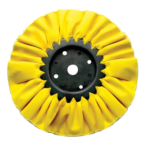 8" Yellow Treated Airway Buff - 5/8" & 1/2" Arbor