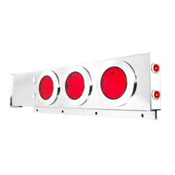Stainless Steel Spring-Loaded Two Piece Rear Light Bar w/ 4″ Fleet LEDs & Twist & Lock Chrome Bezels