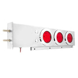 Stainless Steel Spring-Loaded Two Piece Rear Light Bar w/ 4″ Fleet LEDs & Twist & Lock Chrome Bezels