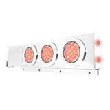 Stainless Steel Spring-Loaded Two Piece Rear Light Bar w/ 4″ Fleet LEDs & Twist & Lock Chrome Bezels