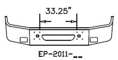 INTERNATIONAL 1997 AND LATER 9100,9200,9400 16" SET BACK AXLE BUMPER WITH LIGHT HOLES