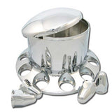 Chrome Plastic Dome 33mm Rear Axle Cover Thread-On Set
