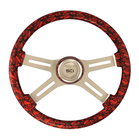 Skulls Viper Red 18 Inch Printed Wood Rim