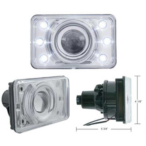4 x 6 Inch Headlight w/ LED Position Light Low-Beam ONLY