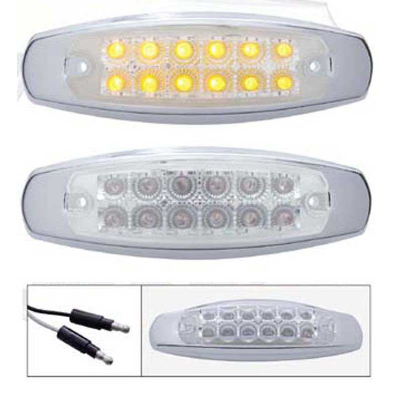 thumbnail image 2 of LEDADVANTAGE 12V Chrome Bezel Cool White LED Marker Lights – Waterproof – 2 Pack 2 of 2