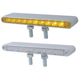 10 LED 9" Double Face Light Bar - Amber & Red LED/Clear Lens