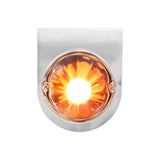 Dual Function Glass Watermelon Light With Stainless Steel Light Bracket Kit With LED Bulb-Amber LED/Amber Lens