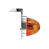 Dual Function Glass Watermelon Light With Stainless Steel Light Bracket Kit With LED Bulb-Amber LED/Amber Lens