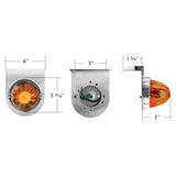 Dual Function Glass Watermelon Light With Stainless Steel Light Bracket Kit With LED Bulb-Amber LED/Amber Lens
