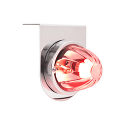 Dual Function Glass Watermelon Light With Stainless Steel Light Bracket Kit With LED Bulb-Red LED/Clear Lens