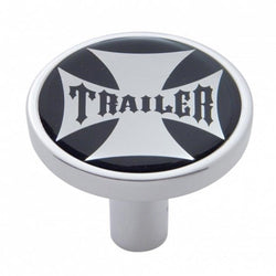 Chrome Long Air Valve Knob Pin Mount/Glossy Cross - Trailer