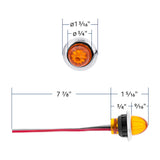 4 LED DUAL FUNCTION MINI WATERMELON LIGHT (CLEARANCE/MARKER) - AMBER LED/CLEAR LENS