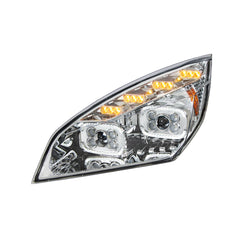 10 LED Projector Headlight With LED Sequential Turn & DRL For 2018-2024 Cascadia
