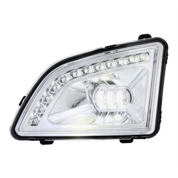 Volvo 2017-2024 VNL 18 LED Chrome Projector Fog Light With Position Light Driver/Left