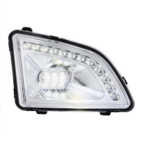 Volvo 2017-2024 VNL 18 LED Chrome Projector Fog Light With Position Light Passenger/Right