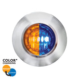 Mini Double Fury LED Clearance Marker Light W/ Bezel - Amber to Blue LED