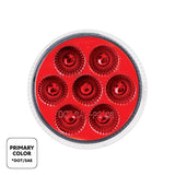 7 LED 2" Round Double Fury Light With Clear Lens (Clearance/Marker) - Red to Blue LED