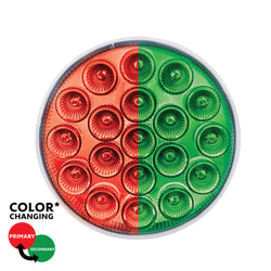 17 LED 4" Round Double Fury Light (Stop & Turn) - Red & Green LED/Clear
