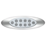 10 LED Oval Double Fury Light With Clear Lens & Chrome Bezel (Clearance/Marker) - Amber & Blue LED/Clear Lens