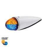 17 LED Watermelon Double Fury Light Torpedo Cab Light - Amber & Blue LED/Clear Lens
