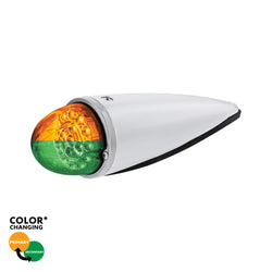 17 LED Watermelon Double Fury Light Torpedo Cab Light - Amber & Green LED/Clear Lens