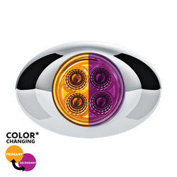 4 LED Double Fury Light (Clearance/Marker)-Amber & Purple LED/Clear Lens