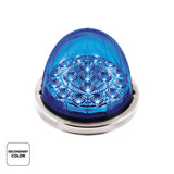 17 LED Watermelon Dual Function Double Fury Light Flush Mount Kit With Low Profile SS Bezel-Amber & Blue LED