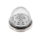 17 LED Watermelon Dual Function Double Fury Light Flush Mount Kit With Low Profile SS Bezel-Amber & Blue LED