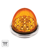 17 LED Watermelon Dual Function Double Fury Light Flush Mount Kit With Low Profile SS Bezel- Amber & Green LED