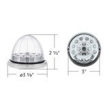 17 LED Watermelon Dual Function Double Fury Light Flush Mount Kit With Low Profile SS Bezel-Red & Green LED