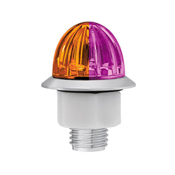 4 LED 3/4" Mini Watermelon Double Fury Light With Clear Lens (Clearance/Marker) - Amber & Purple LED