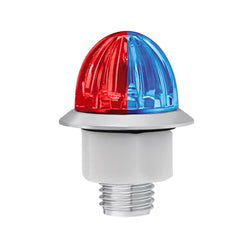 4 LED 3/4" Mini Watermelon Double Fury Light With Clear Lens (Clearance/Marker) - Red & Blue LED