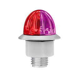 4 LED 3/4" Mini Watermelon Double Fury Light With Clear Lens (Clearance/Marker) - Red & Purple LED