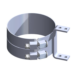 Kenworth Aerocab chrome 8" diameter wide exhaust clamp - SINGLE
