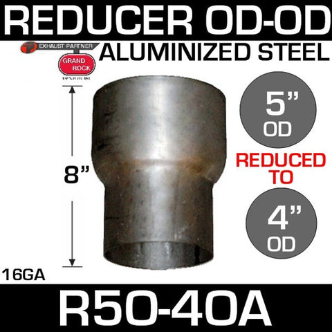 5" OD to 4" OD Exhaust Reducer Aluminized Pipe R5O-4OA
