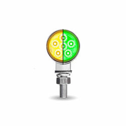 Amber/Red Clearance Marker to Green Auxiliary 1.8″ Mini Double Face Round Reflector LED Light – 12 Diodes