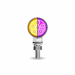 Amber/Red Clearance Marker to Purple Auxiliary 1.8″ Mini Double Face Round Reflector LED Light – 12 Diodes